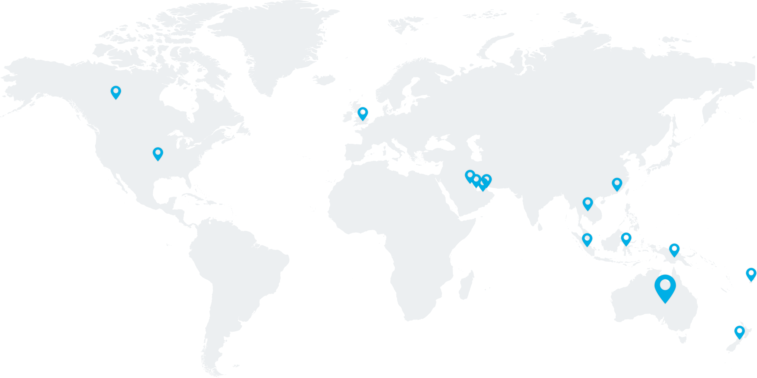 Map showing Fedelta's global coverage